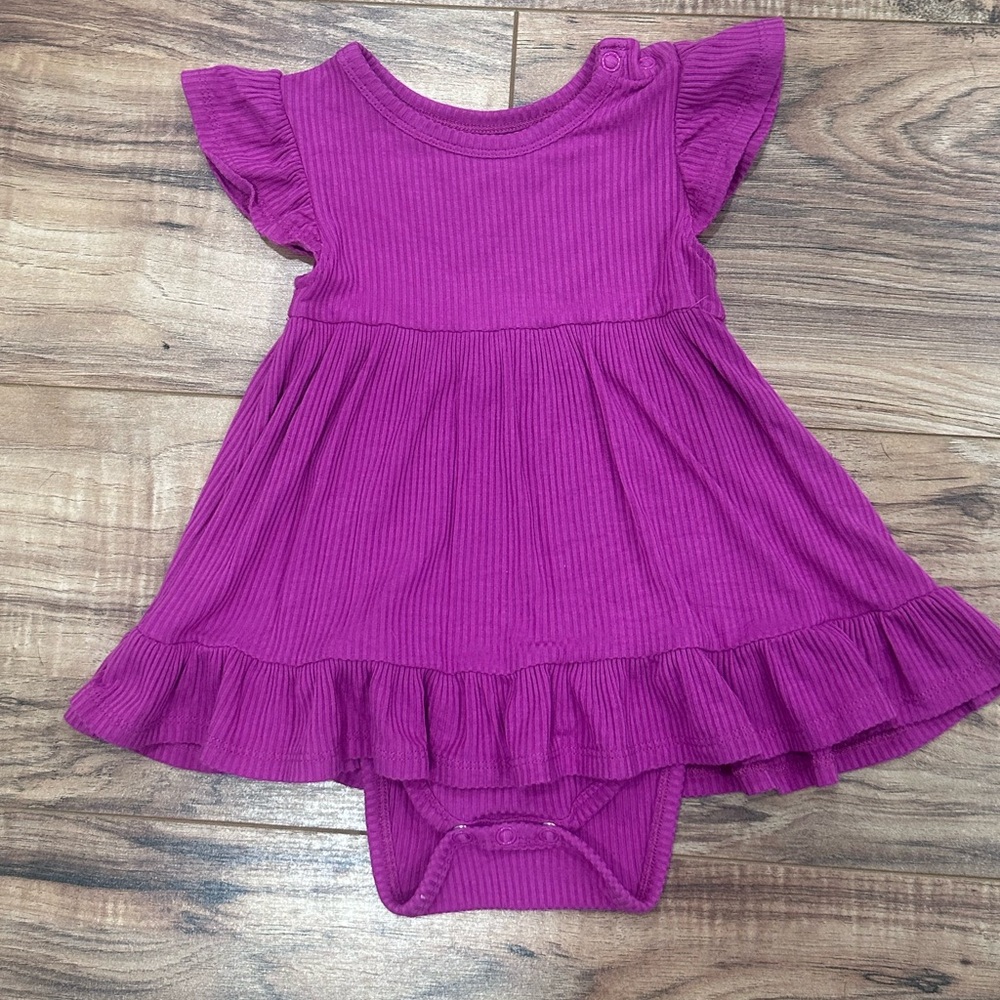 Posh Peanut Ribbed Bodysuit Twirl Dress 6-12 months